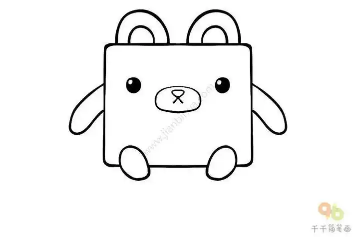 创意正方形简笔画