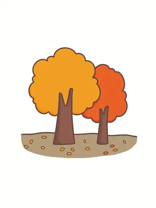 秋天的树简笔画