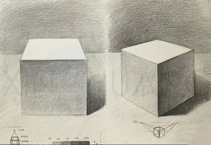 了解几种排线方法以及动手操作实践平行透视和成角透视握笔姿势露出1