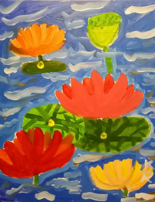 大师色彩1班《邻近色,色彩明度学习——春日草地》