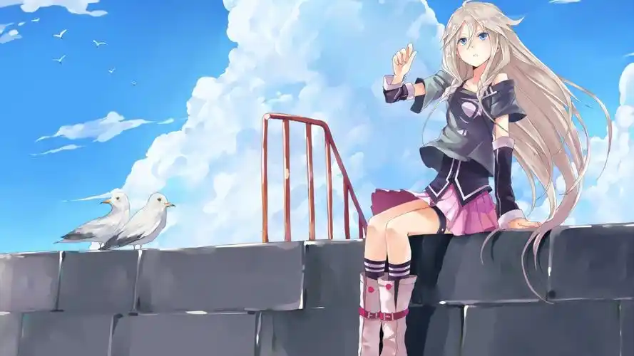 云,anime,vocaloid,ia (vocaloid),pigeons,clouds,壁纸,高清壁纸动漫