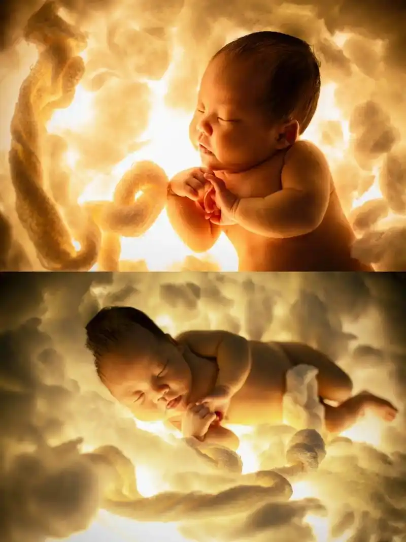 新生儿创意羊水照/这是一张让你感动的照片