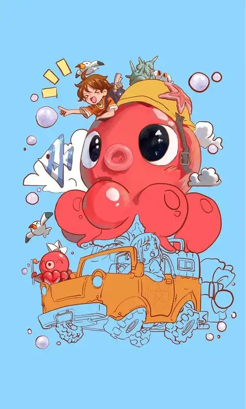 小章鱼|插画|绘本|小蛋黄i - 临摹作品 - 站酷 (zcool)