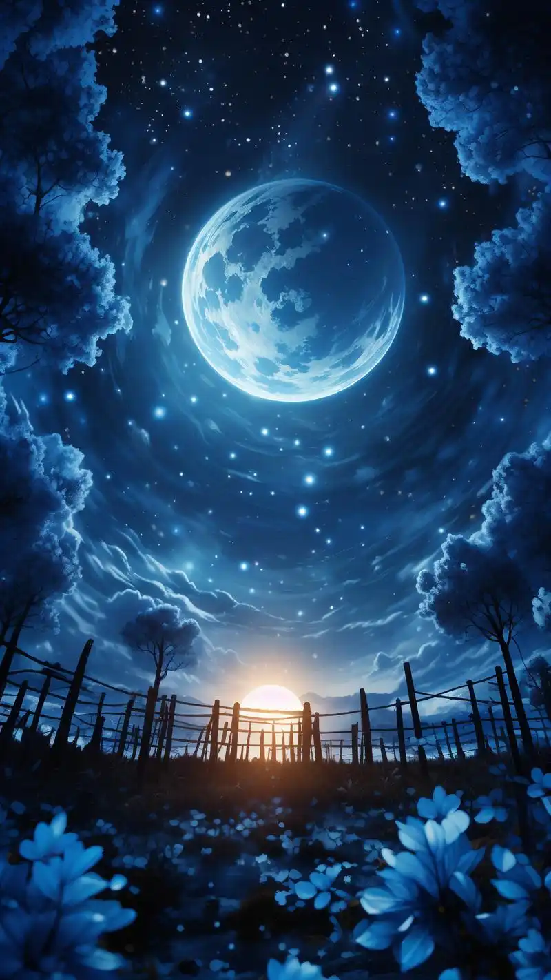 来看看这组纯蓝色星空手机壁纸吧!