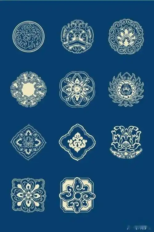 中国传统吉祥纹样图案线稿素材!_花纹