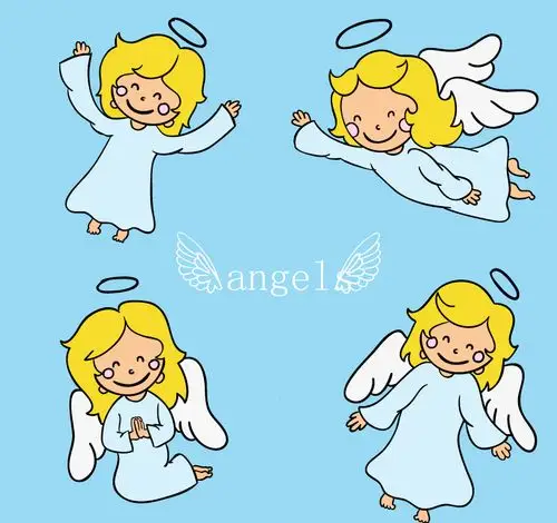 卡通金发天使矢量素材,素材格式:ai,素材关键词:翅膀,天使