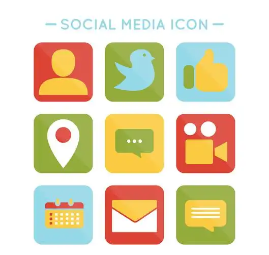 9款创意社交媒体图标矢量素材