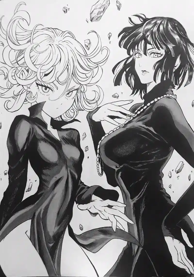 一拳姐妹花经典合影.#临摹#吹雪#龙卷#手绘@dou 小助手 - 抖音