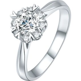 周六福钻戒女求婚钻石戒指捧花结婚kgdb023303约30分ijsi13号