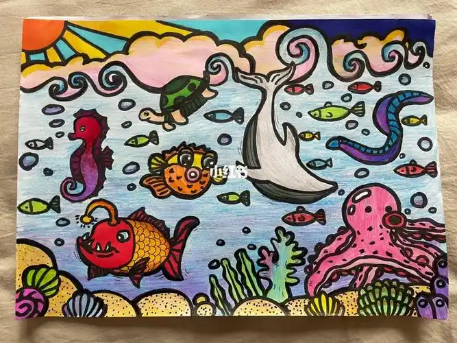 简笔画海底世界