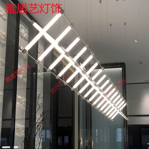 网红吊灯组合矩阵交叉创意艺术酒吧氛围灯售楼部样板房餐厅led灯