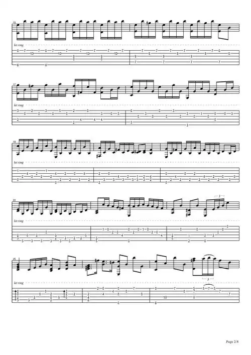 花之舞/flower dance吉他谱_指弹独奏六线谱_高清指弹吉他谱-吉他派