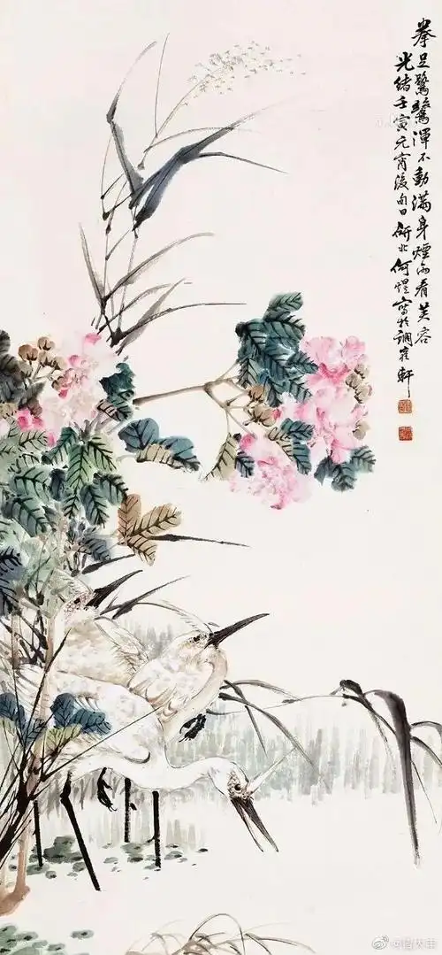 国画花鸟#近现代海派著名画家何煜(1852～1928)作品欣赏