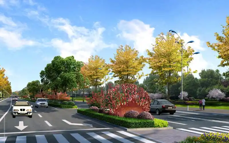 路面材质与植物配置的不同,道路绿化产生的景观效果也不尽相同