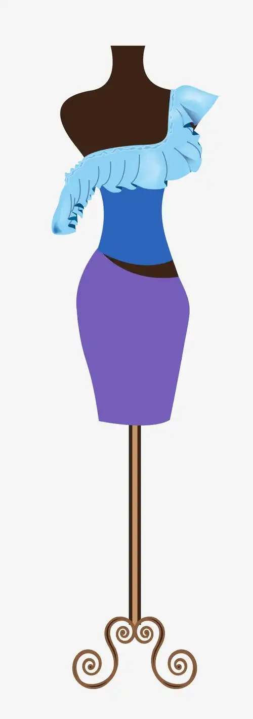 矢量装饰扁平化模特衣架png