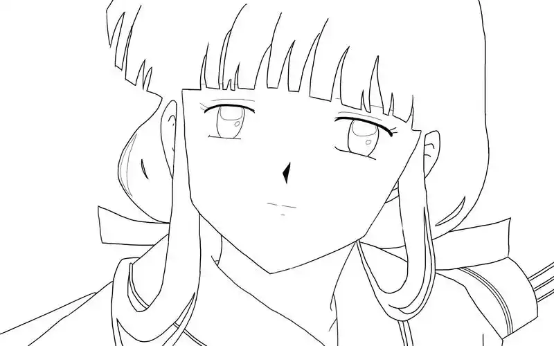 活动作品板绘犬夜叉桔梗线稿水瓶画