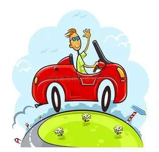 男孩驾驶汽车卡通图像卡通动漫人物