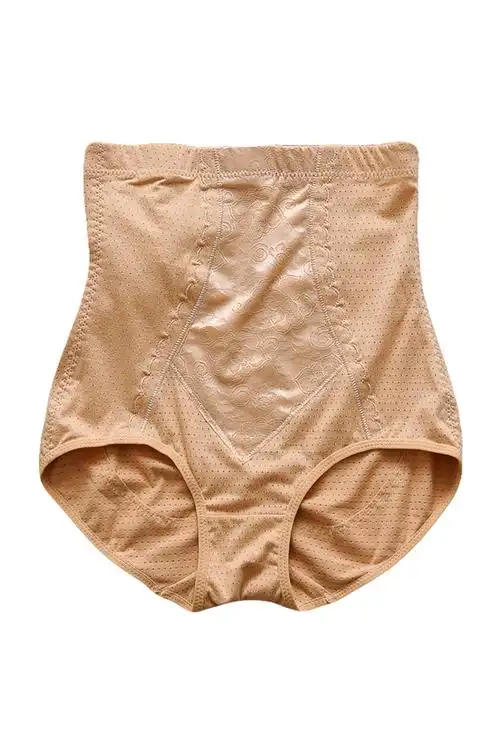 透气网孔棉质大码产后高腰收腹裤头女紧身束腰美体提臀塑形内裤