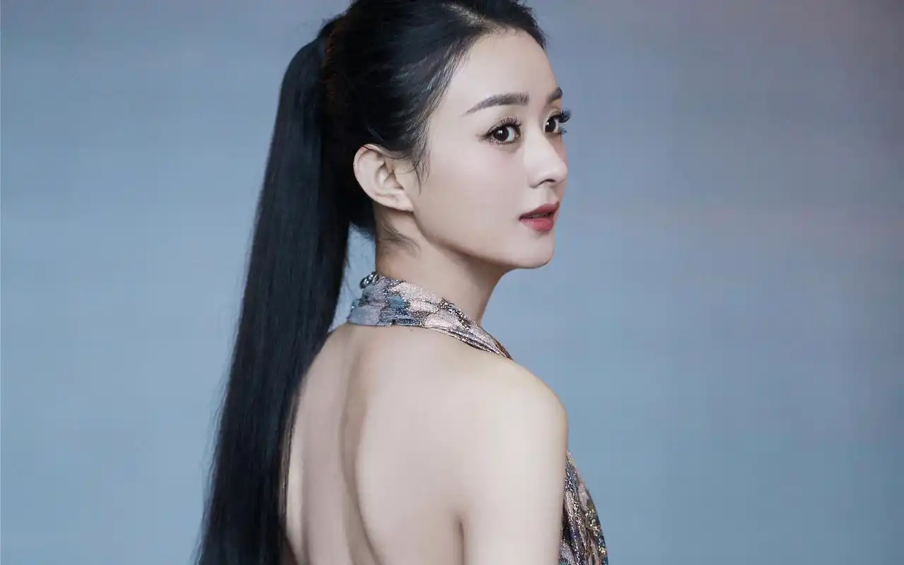 赵丽颖深v连衣裙性感图片桌面壁纸