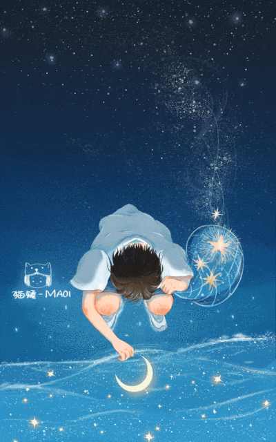 gif动态图 治愈 宇宙 星球 天空 梦幻男生 女神 蓝色系 动图壁纸转载