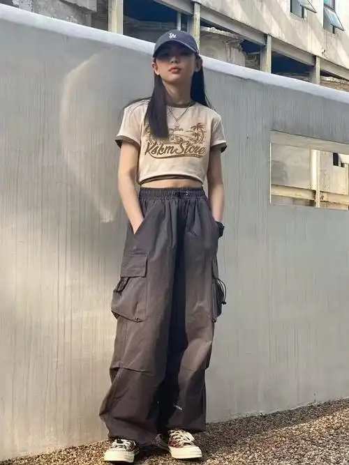 女童工装裤夏季薄款新款网红儿童洋气炸街束脚裤女孩街舞 - 17网