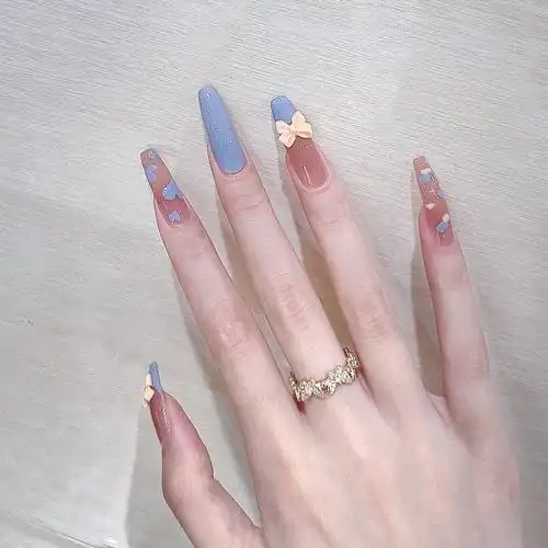 美甲成品高级感贴片辣妹可穿戴式欧美轻奢2021年新款法式边云朵s