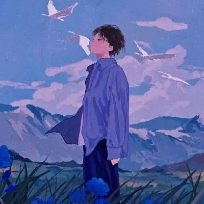 简约插画头像男