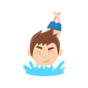 儿童跳水图片-儿童跳水素材-儿童跳水插画-摄图新视界