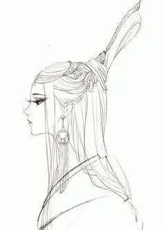第1页人物头像侧面简笔画侧面美女头像简笔古风手绘美女简笔画 第4页