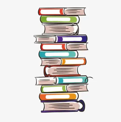 矢量线条卡通彩色书本