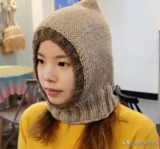 帽子的编织教程兔耳帽(这几款简单时尚的韩国编织帽)(15)