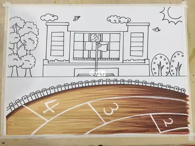 校园主题绘画#校园一角 #美丽校园  #校园生活