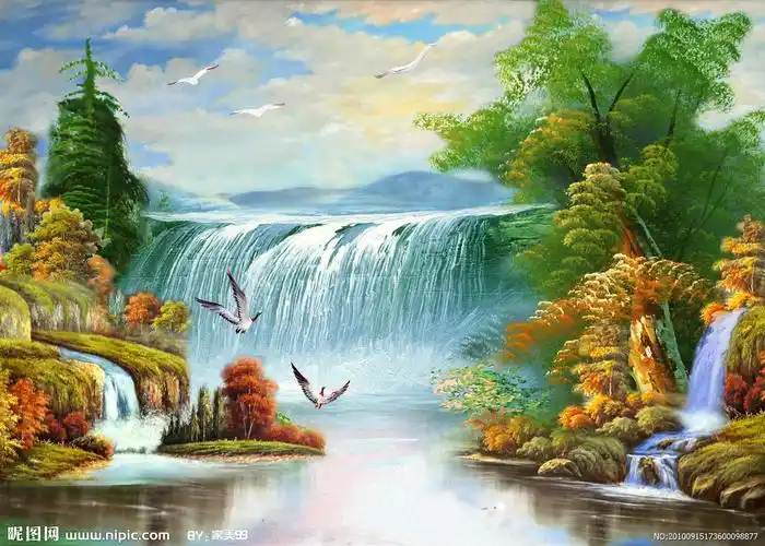 山水画设计图__风景_psd分层素材_设计图库_昵图网nipic.com