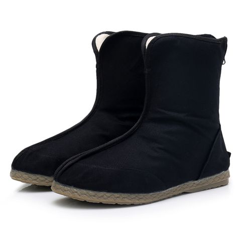 春夏单靴人气老布靴牛筋底新疆民族风短筒复古简约中国风汉服男靴