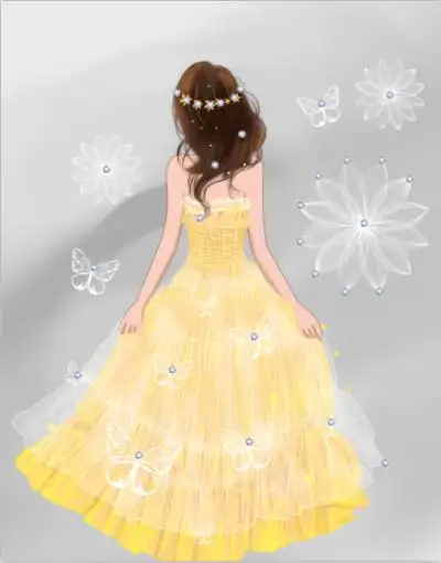 手绘女孩背影手机壳