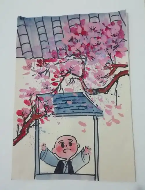 (国画篇) 写美篇 今天我们画的是"春色满园关不住,一枝红杏出墙来"