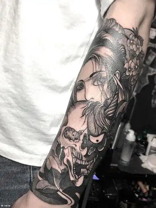 般若艺妓_纹身图案手稿图片_纹身师-丫丫的纹身作品集