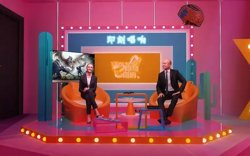 网红直播间商业包装3d效果图设计制作