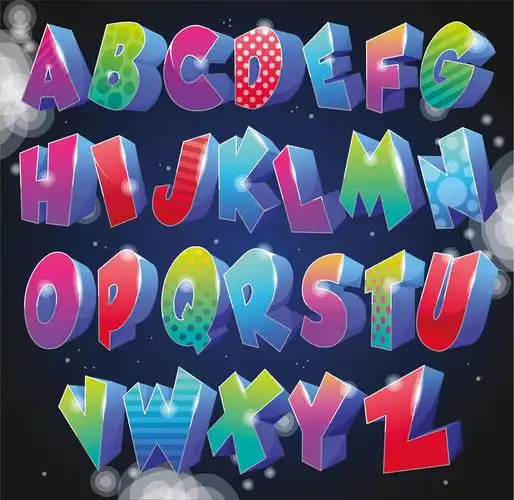 彩色立体字设计