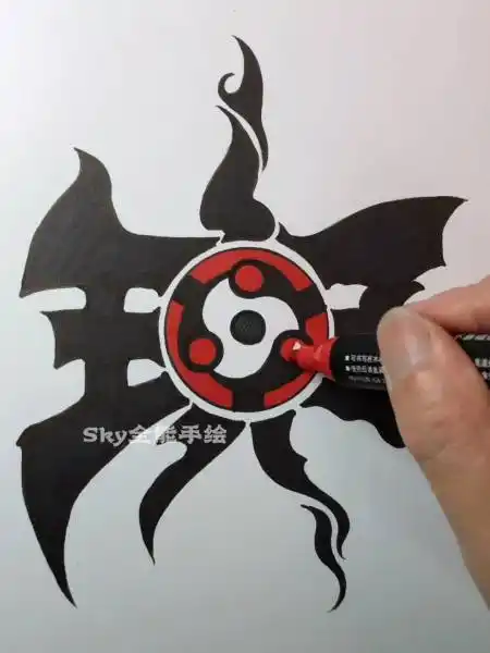 画画原来如此简单宇智波斑和写轮眼绘画设计