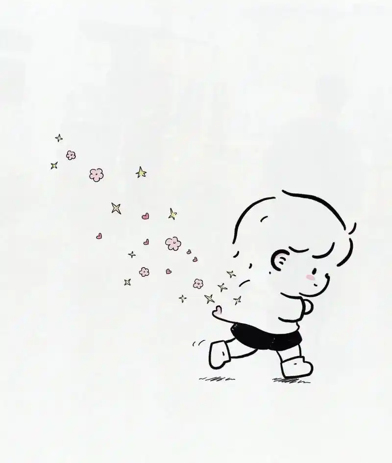 图文伙伴计划 简笔画教程-一路生花的小男孩简笔画!"做个温 - 抖音