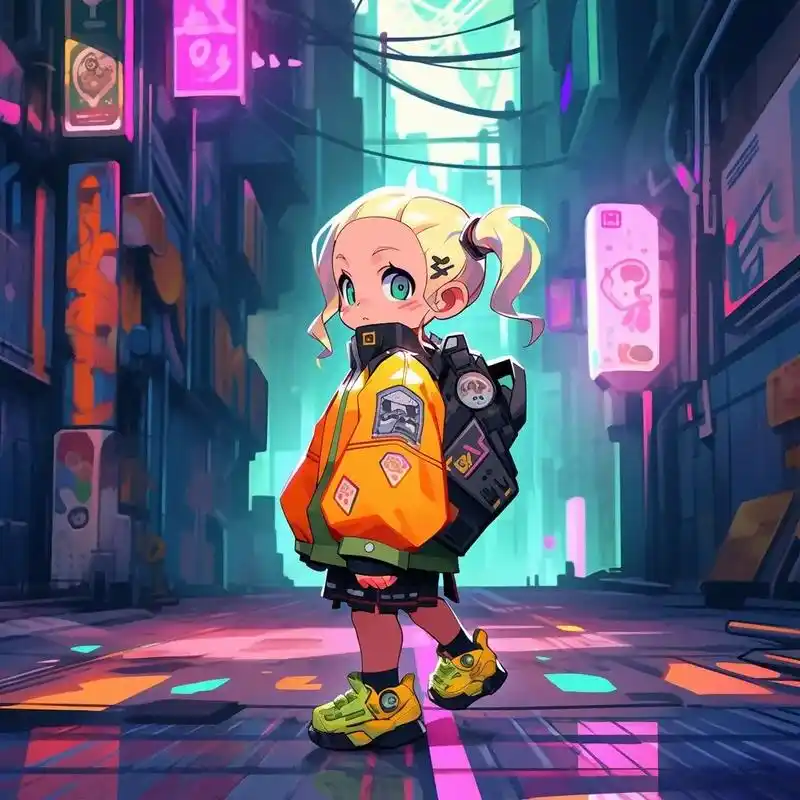 甜酷的赛博朋克女孩