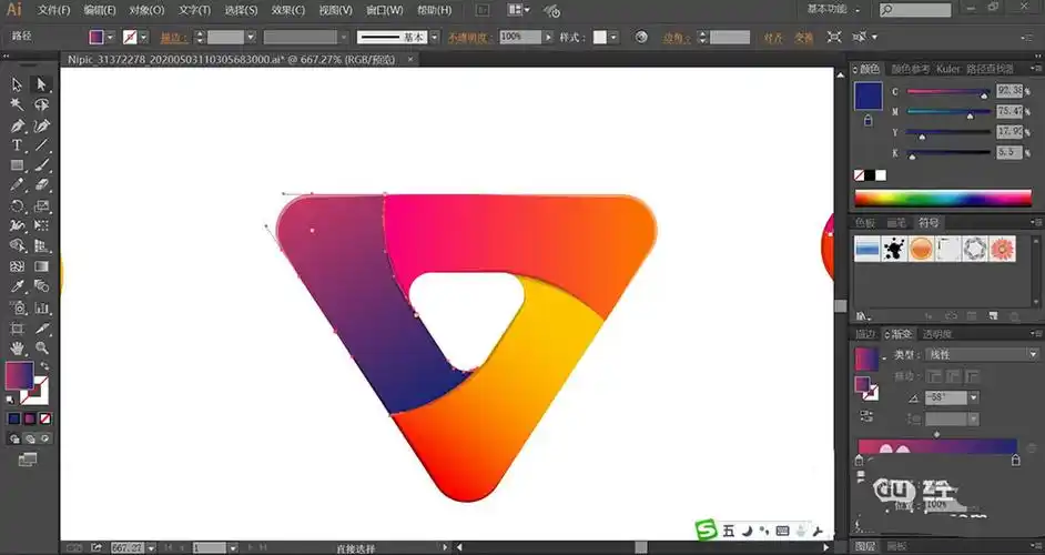 ai三角形logo的设计方法