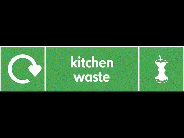 60x250mm kitchen waste recycling sign self adhesive