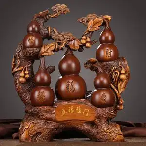 正品五福临门葫芦摆件大号福禄招财玄关电视壁柜装饰品迁搬家送礼