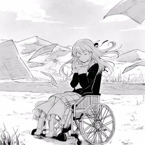 有没有像这几张坐轮椅的动漫图,如果有的话,请发给我下,谢谢