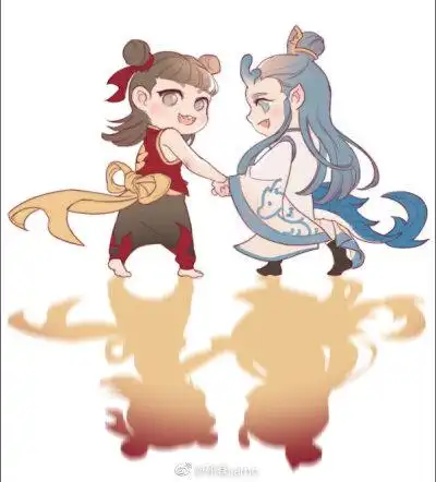 哪吒敖丙画师微博id【死蠢samo】