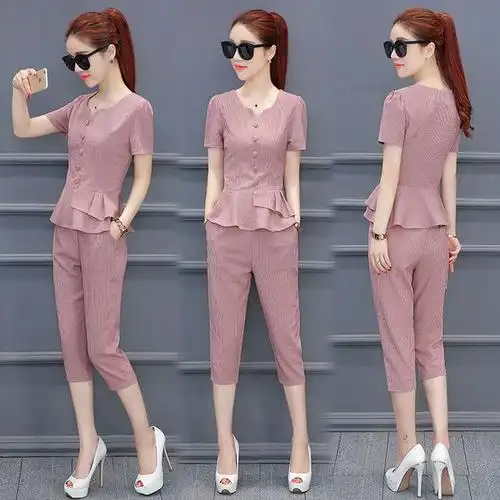 时尚套装女气质显瘦七分裤两件套小香风 - 大淘客联盟