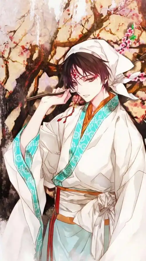 此间少年二次元美少年鬼灯的冷彻白泽暖色调cp手机屏保壁纸动漫p站