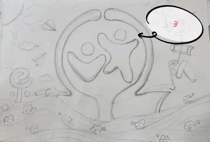 设计理念:班旗图案是从我们的班徽演变而来,两只拼成一个